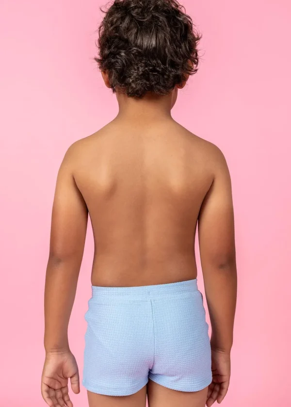 Waffled Barely Blue | Mini Euro Shorts