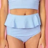 Waffled Barely Blue | Peplum Bottoms