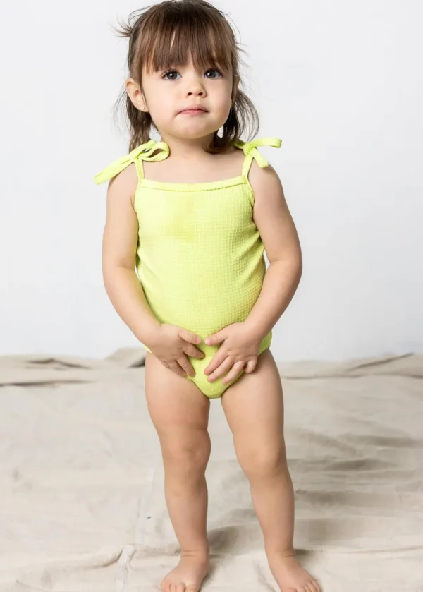 Waffled Glow Green | Baby Simply One-Piece
