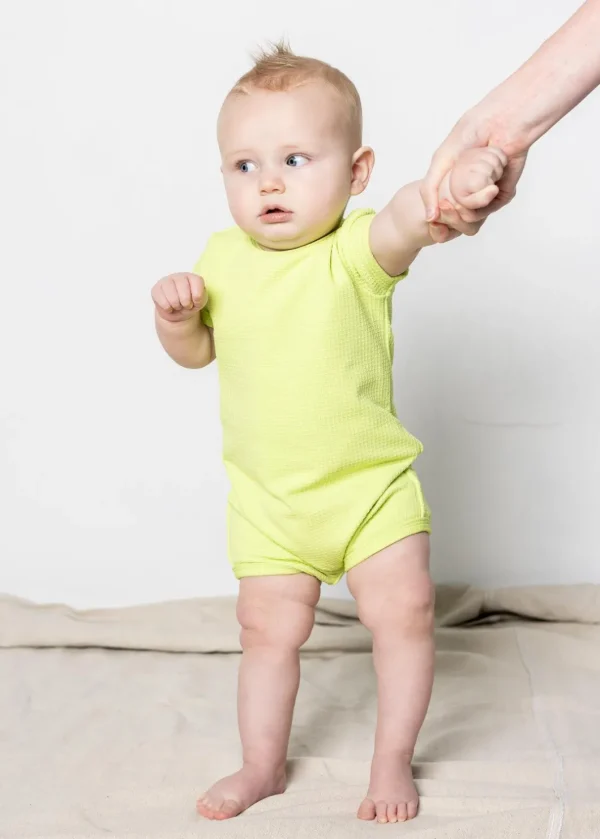 Waffled Glow Green | Baby Shorties Rashguard (Unisex)