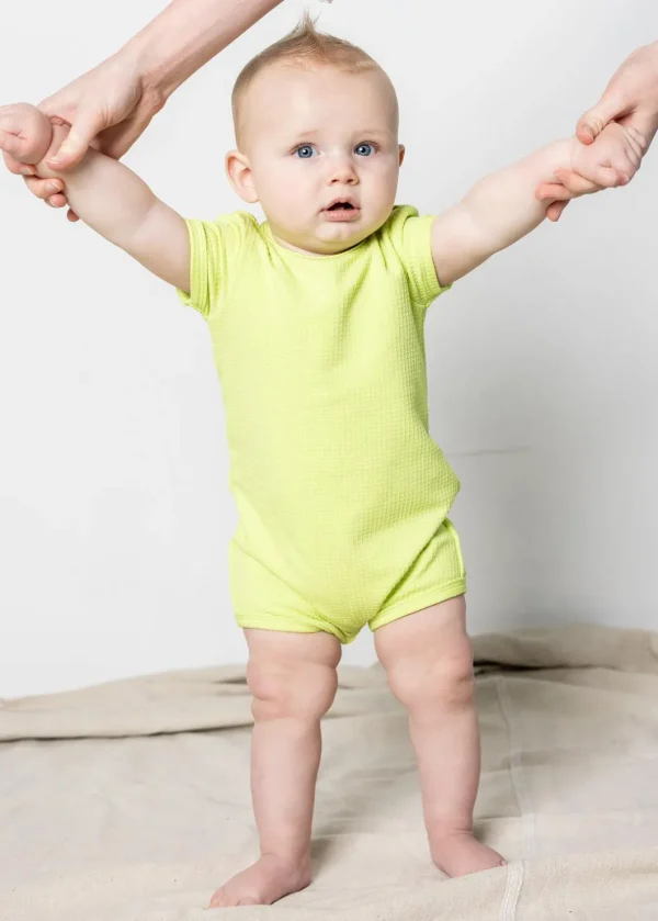 Waffled Glow Green | Baby Shorties Rashguard (Unisex)