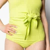 Waffled Glow Green | Extended High-Waisted Bottoms