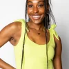 Waffled Glow Green | Knot Top