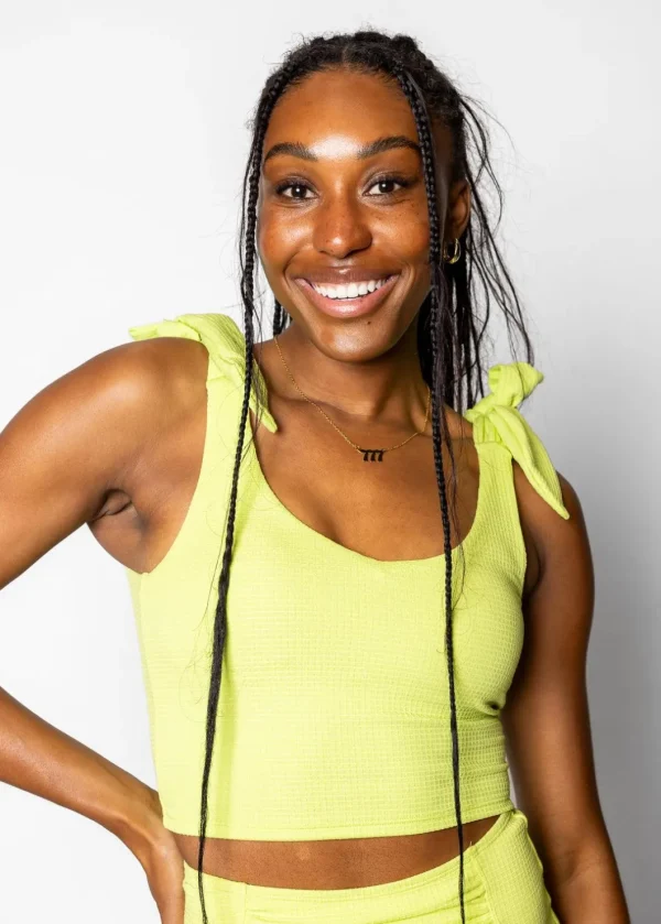 Waffled Glow Green | Knot Top