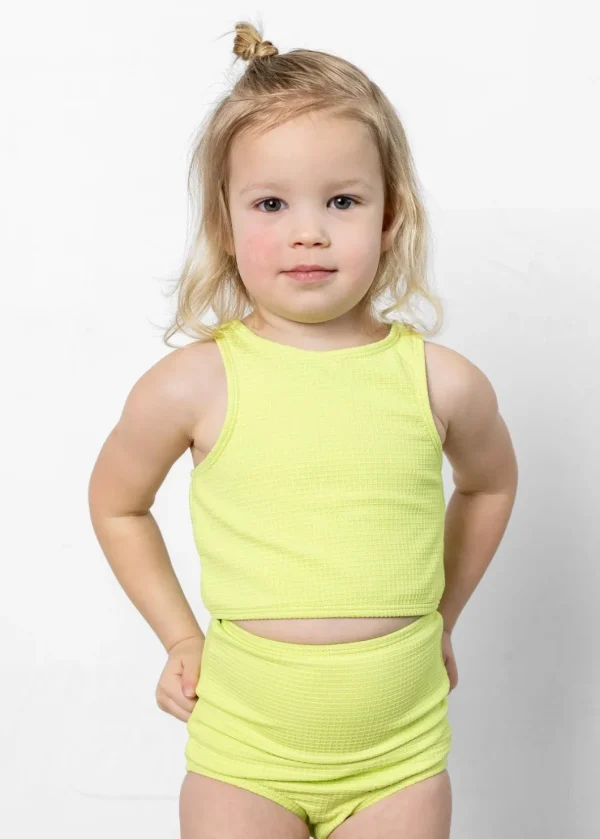 Waffled Glow Green | Mini High-Waisted Bottoms