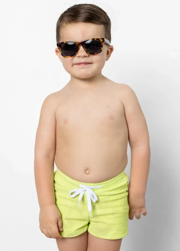 Waffled Glow Green | Mini Euro Shorts