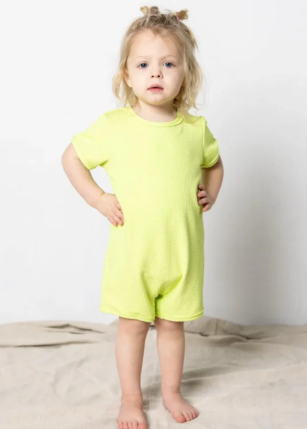 Waffled Glow Green | Mini Shorties Rashguard (Unisex)