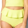 Waffled Glow Green | Peplum Bottoms