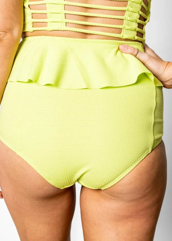 Waffled Glow Green | Peplum Bottoms
