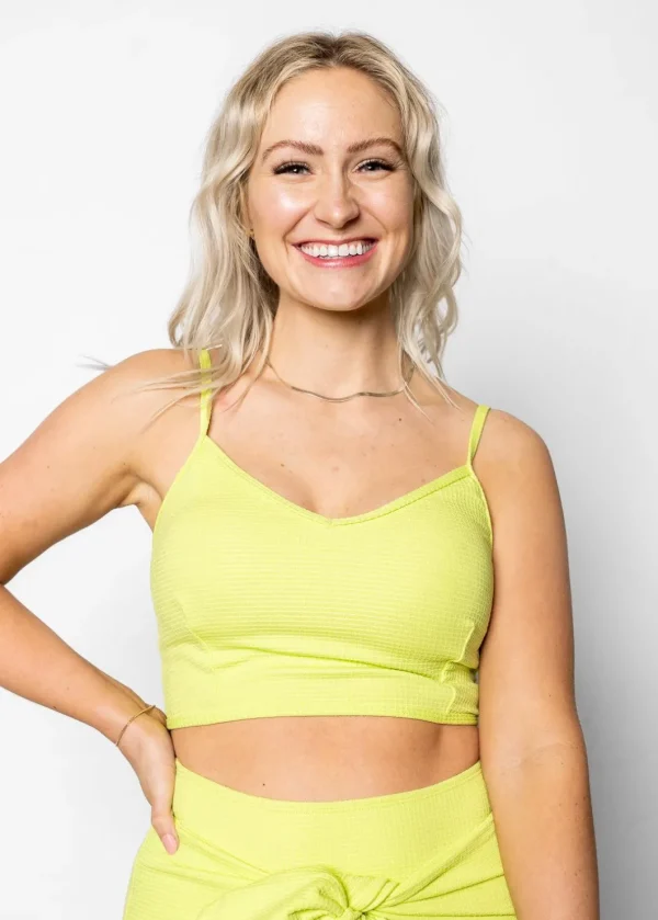 Waffled Glow Green | VD Crop Top
