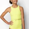 Waffled Glow Green | Youth Racer Back Top