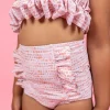 Watercolor Dots | Mini Down in Front Ruffle Bottoms