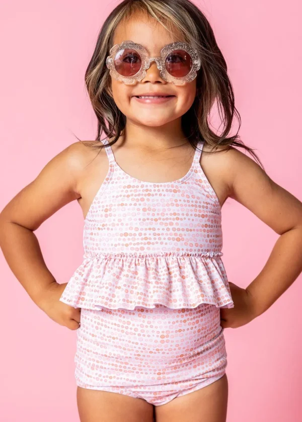 Watercolor Dots | Mini Peplum Top