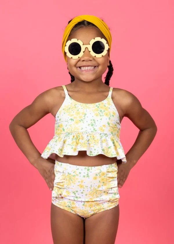 Yellow Meadow | Mini Down in Front Ruffle Bottoms