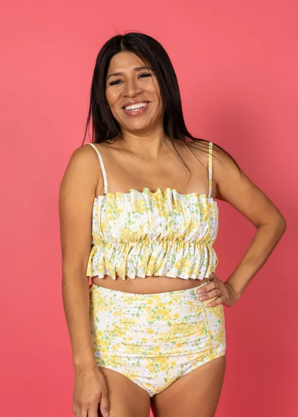 Yellow Meadow | Oversized Ruffle Top