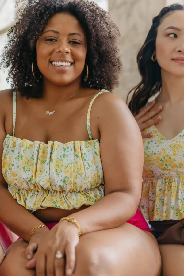 Yellow Meadow | Oversized Ruffle Top