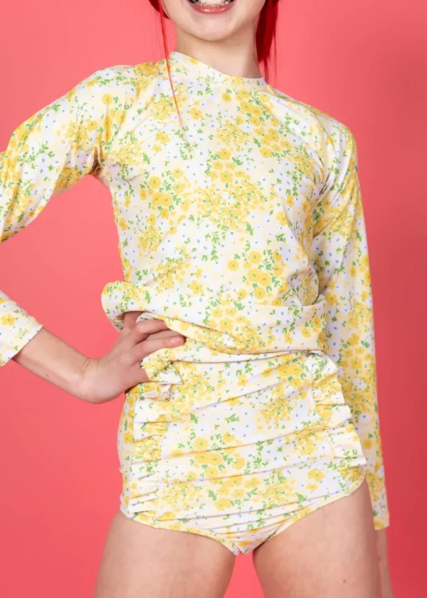 Yellow Meadow | Youth Down in Front Ruffle Bottoms
